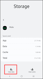 Clear data of Hulu app