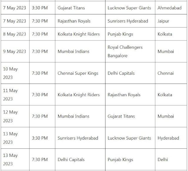 IPL Schedule 2023