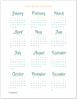 2017 year at a glance calendar printable