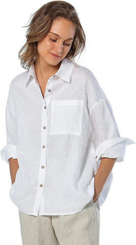 White Linen Shirts For Women