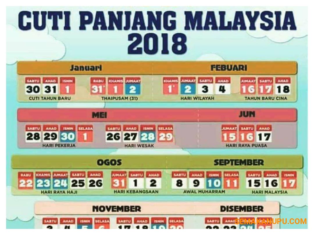 Kalendar Cuti Umum Dan Cuti Sekolah Malaysia 2019 Semakan Upu