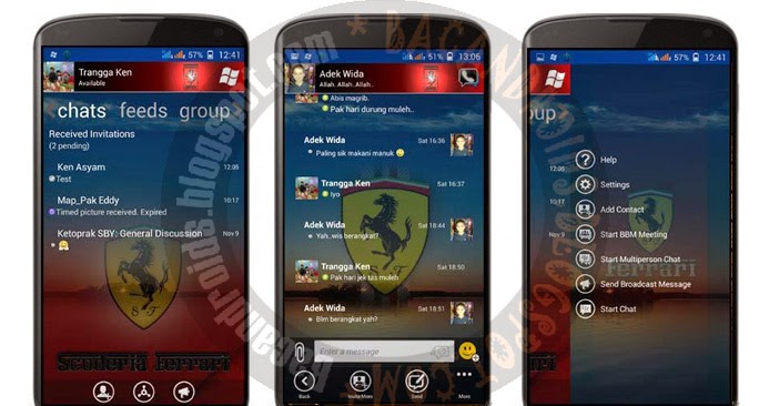 Download apps bbm mod tema Windows phone WP dual pin Transparan Ferrari apk