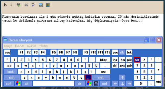 XP Ekran Klavyesi