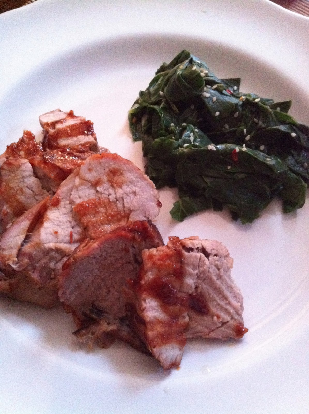 taylor made: Asian brined pork loin with a hoisin glaze & sesame greens