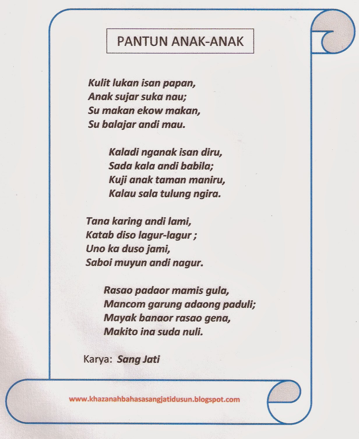 Contoh Gambar Poster Dalam Bahasa Inggris - Our Families 