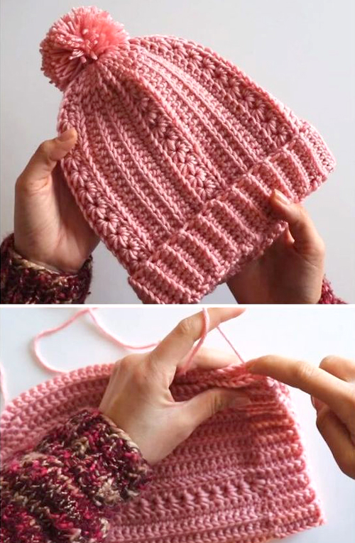 How to Crochet an Easy & Romantic Beanie - Tutorial