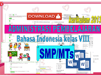 Download Administrasi pembelajaran Bahasa Indonesia kelas VIII SMP/MTs KK 2013 