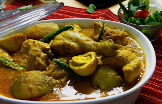 chicken, potato and egg curry