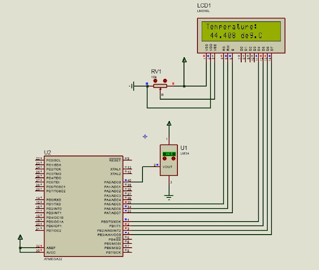 LM34 interfacing with ATmega32