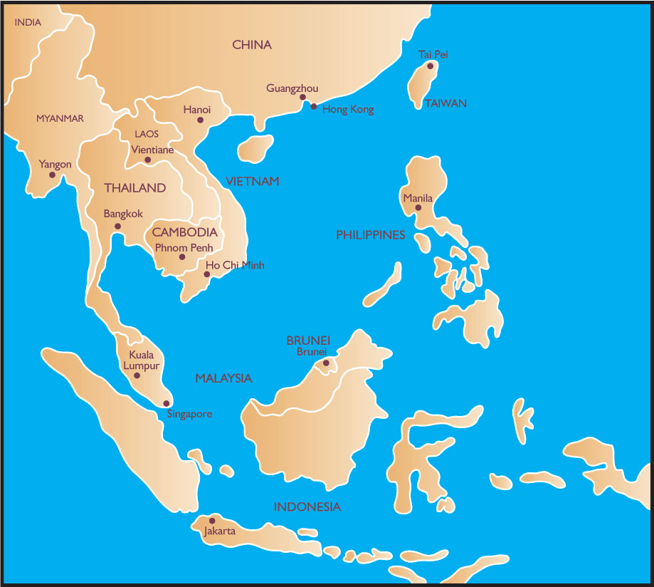 labeled map of asia countries. Countries-of-Asia-Map