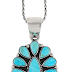 Turquoise Necklace 925 Sterling Silver & Genuine Turquoise Pendant 20"