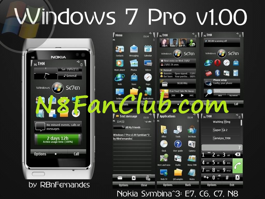 Windows 7 Pro Symbian^3 - Free Theme Download