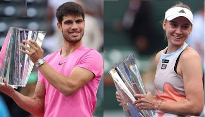 Carlos Alcaraz and Elena Rybakina won the men's and women's singles titles respectively at Indian Wells 2023.