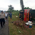 Bus Pengangkut Penumpang Mudik Arus Balik Jurusan Manado Gorontalo, Terbalik