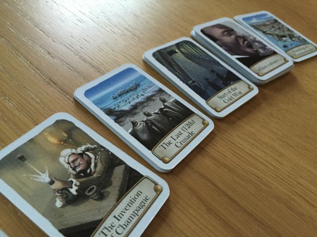 Close up of cards from Timeline