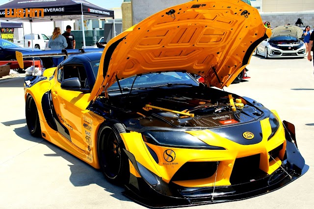 Big Yellow Hornet New Supra at Ark Movement, Autism Awareness Car Show, Anaheim, 2022 by W&HM