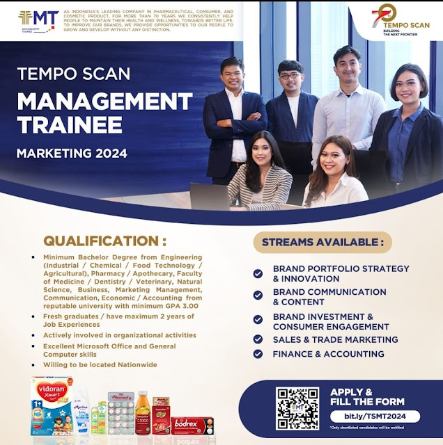 Lowongan Kerja Tempo Scan Management Trainee Marketing 2024