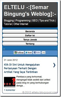 Menu Model Vertikal Pada Blog Versi Mobile