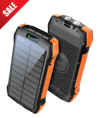 Solar Power Bank with Wireless Mobile Charging & flashlight