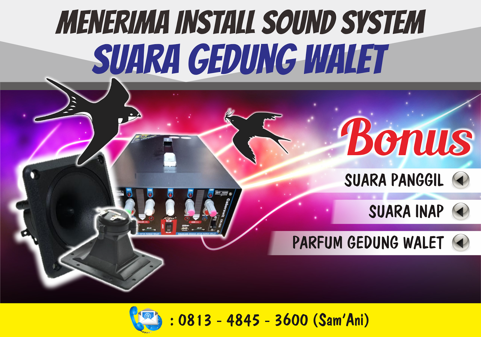 Spanduk Jasa Pasang Sound System Walet Djago Desain 