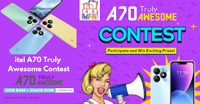Participate itel A70 Truly Awesome Contest Quiz Answers & win itel A70