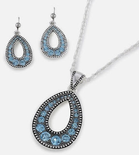 Western Edge Blue Teardrop Jewelry Set