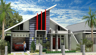 model rumah minimalis atap miring