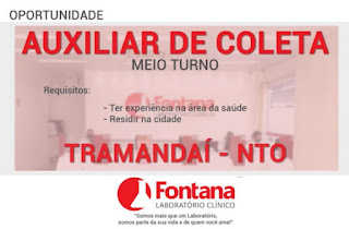 Laboratório Fontana seleciona Auxiliar de Coleta em Tramandaí