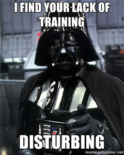 Star Wars Darth Vader finds my lack of running disturbing.