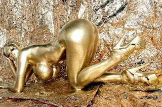 Gold Body Painting on Women Area 6