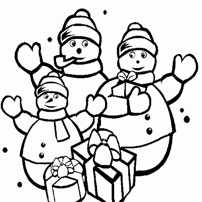 Snowman Family Coloring Pages 