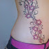 Flowers Made Star Design Tattoo On Women Full Hip