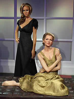 Estátua de cera: Tyra Banks e Kate Moss no Madame Tussauds