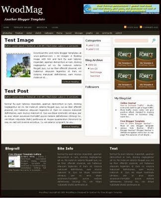 WoodMag - 16 Of The Best Free Blogger Templates