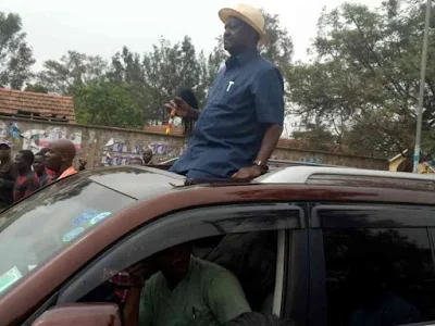 Raila Odinga addressing people in ACK St Stephens. PHOTO| Courtesy LUKE AWITI 