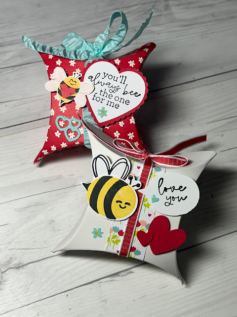 Treat Box Valentines using Stampin' Up! Square Pillow Boxes