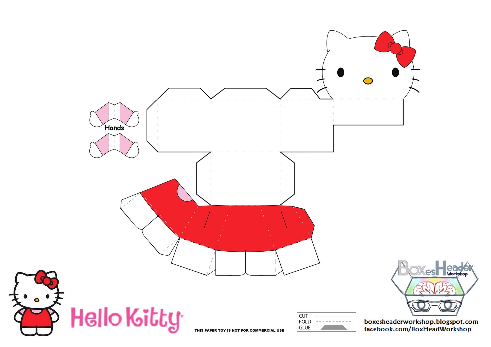 Hello papercraft Kitty template hello  0) kitty (0