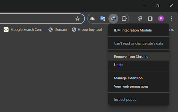 Remove IDM Extension from google chrome