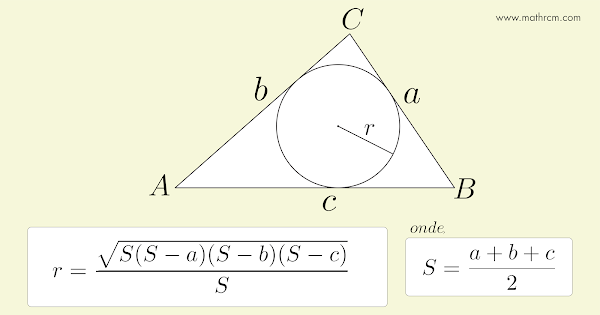 Demonstração do comprimento do raio da circunferência inscrita em um triângulo