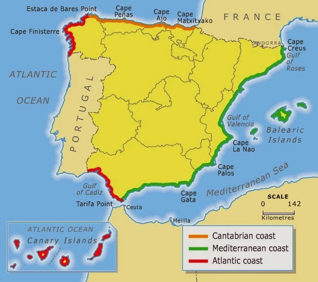  Spanish peninsular coasts
