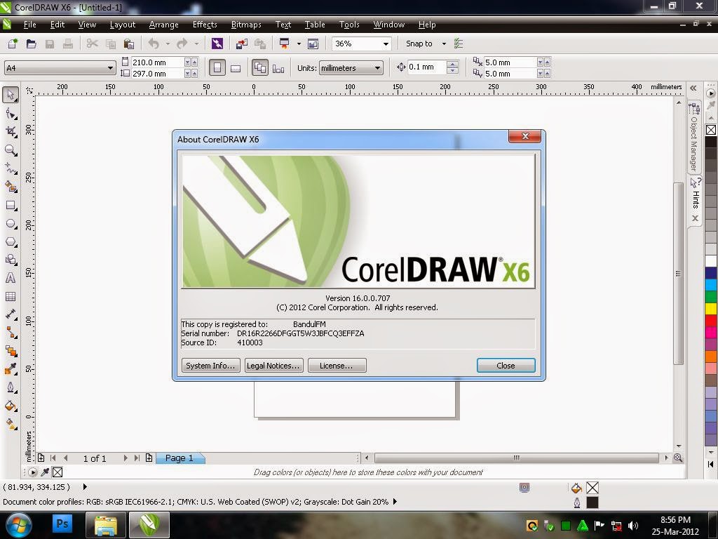 Gambar Aplikasi Corel Draw  X7