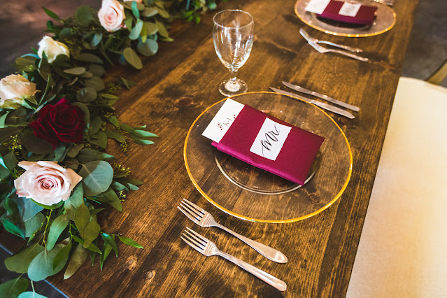 floral place setting and decor