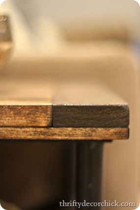wood and metal industrial side table