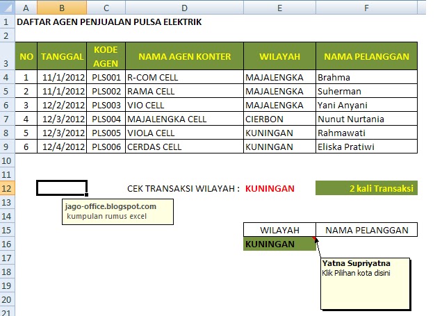 Rumus Excel Cek Rekap Transaksi Pulsa - BMO