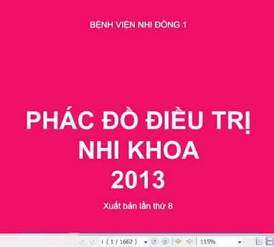 Phác đồ điều trị Nhi khoa - BV Nhi đồng 1 và BV Nhi đồng 2