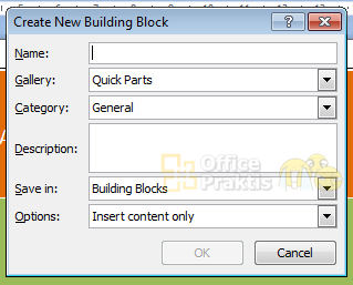  Quick Parts yaitu salah satu cara untuk menyisipkan suatu objek ke dalam dokumen Ms Mengenal Fungsi Quick Parts di Ms. Word