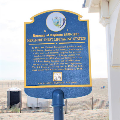 Hereford Inlet Life Saving Station Historical Marker in North Wildwood