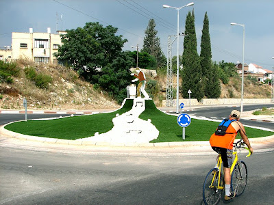 Look carefully - that's a musical roundabout, complete with artificial grass