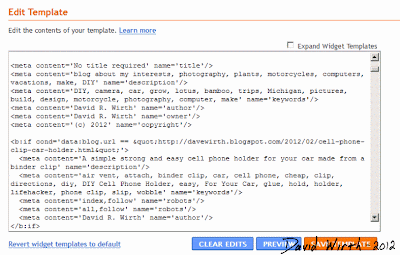 Edit HTML in Blogger