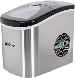 Deco Rapid Electric Party Ice Maker - 6 Great Colors Compact Top Load 26 Lbs. Per Day Great For Hosting Never Run Out Of Ice Again (Stainless Steel)